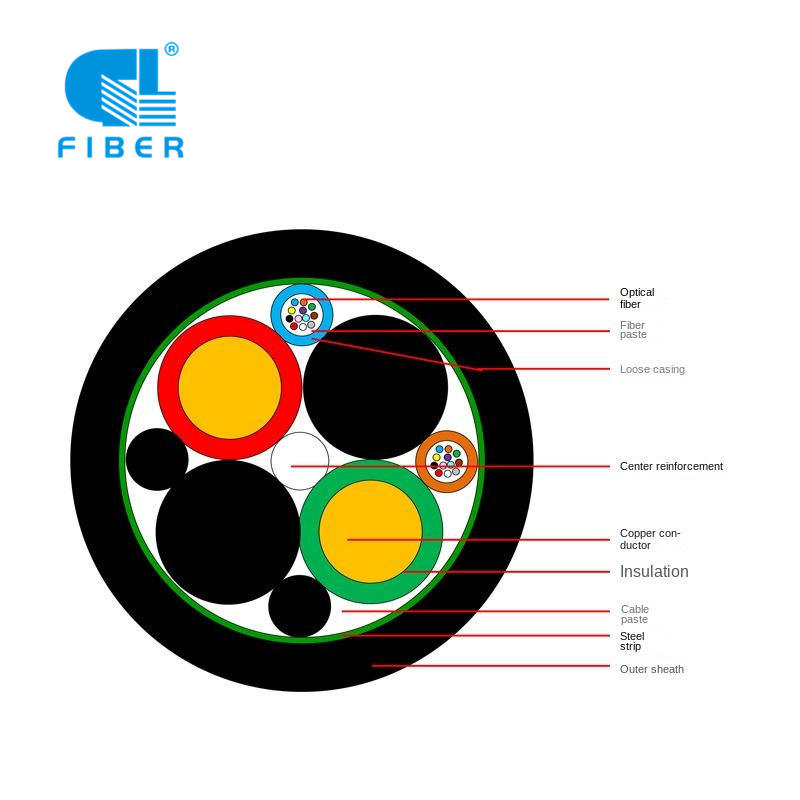 Copper Hybrid Fiber Power Cable Gdta Gdts 6 12 24 Core Fiber Cooper Cable