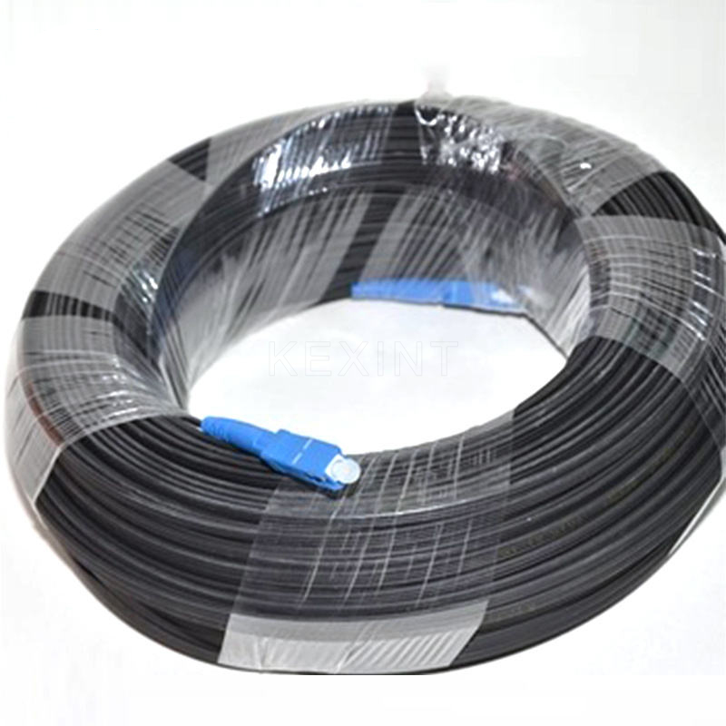 KEXINT FTTH Indoor G.657.A2/B3 Drop Fiber Optic Cable Black With LC/SC/ST/ FC Connector Optical Fiber Cable