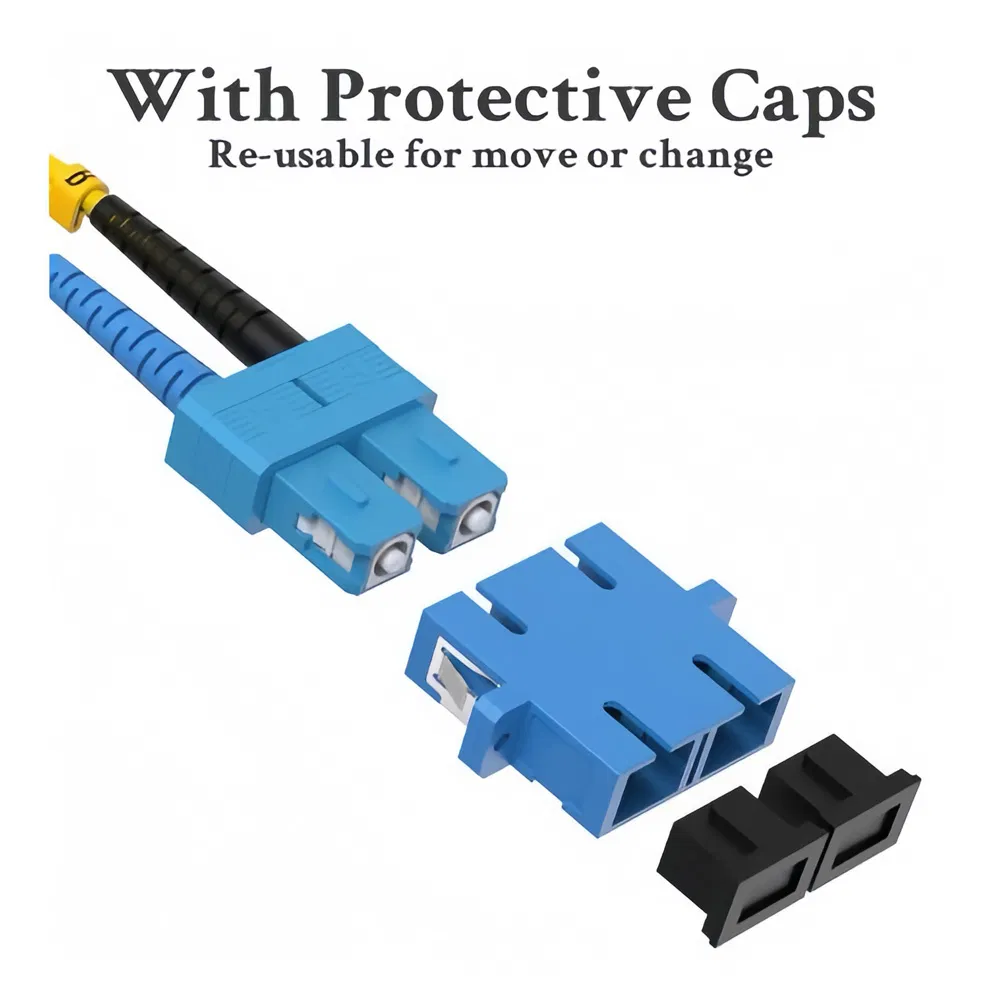 Fiber Optic Adapter Cable SC to LC Singlemode Duplex OS2/OS1 LC Male to SC Female Hybrid Connector
