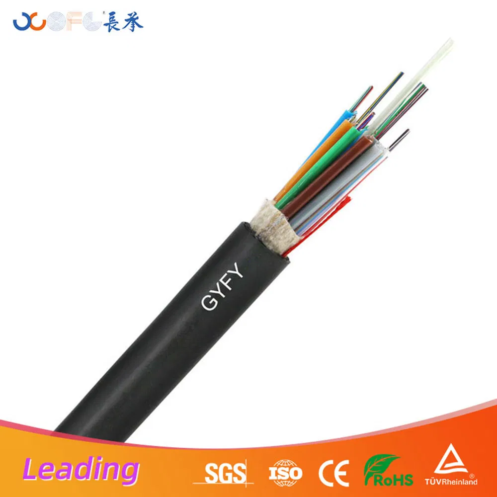Tension Resistant Gyfy Gel Free Single Jacket Stranded Loose Tube Fiber Cable
