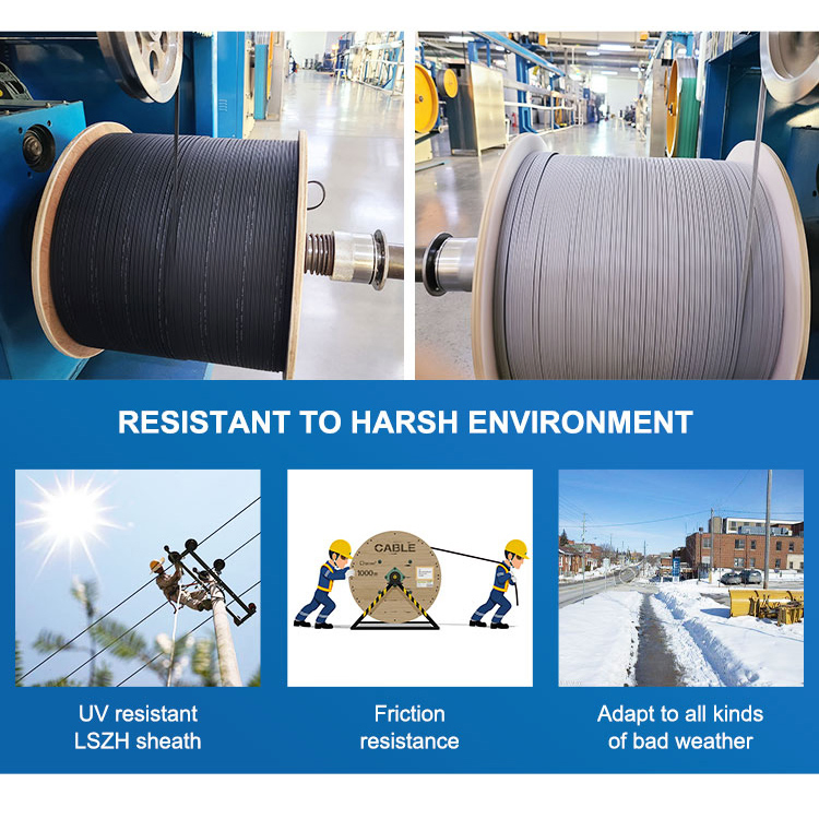 FTTH Drop Indoor/Outdoor Fiber Optic/Optical Cable Gjxh Gjyxch Single Mode Flat Type Cable
