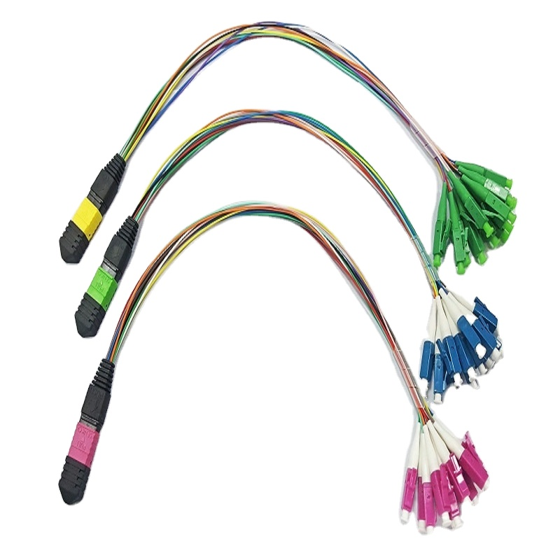 Om3/Om4 MPO Connector Patch Cord 12 Fiber MPO Trunk Cable 8/12/24f MTP MPO Cable for Data Center Room