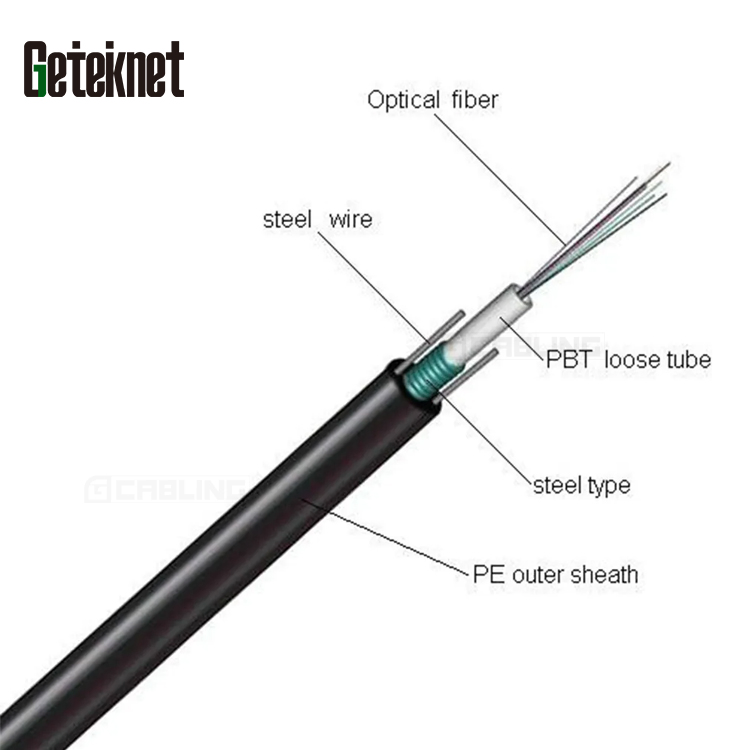 Geteknet OEM ODM FTTH Indoor Outdoor Submarine Plastic GYXTW Fiber Fibre Optic Optical Drop Fiber Cable Drum 0.9mm Cables FTTH