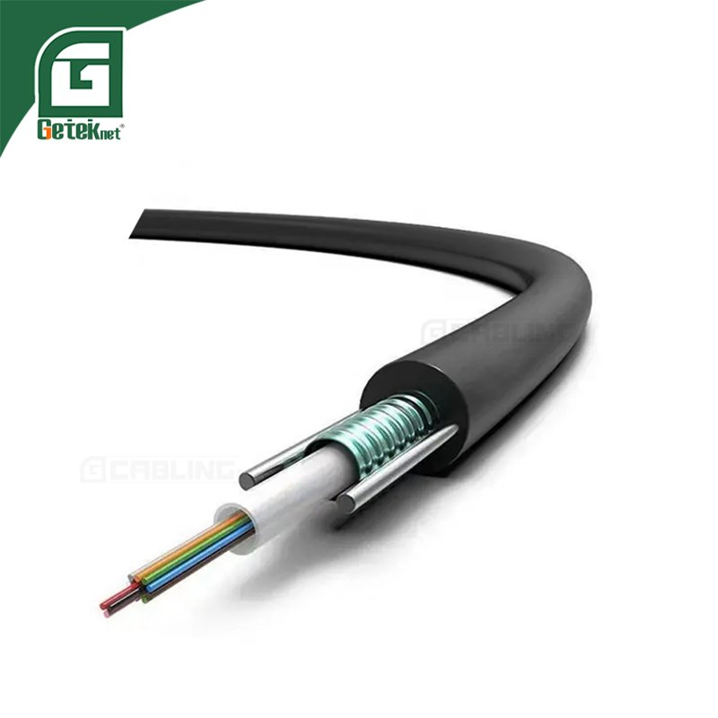 Geteknet OEM ODM FTTH Indoor Outdoor Submarine Plastic GYXTW Fiber Fibre Optic Optical Drop Fiber Cable Drum 0.9mm Cables FTTH