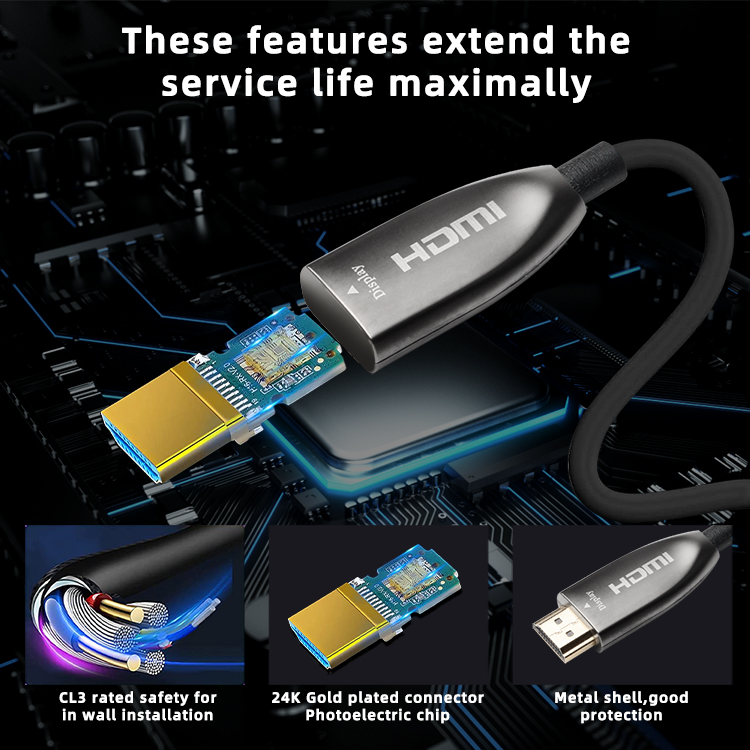 50m 100m 300m Ultra Strong 4K 60Hz 6Gbps AOC Fiber Optic HDMI Cable AOC Cable