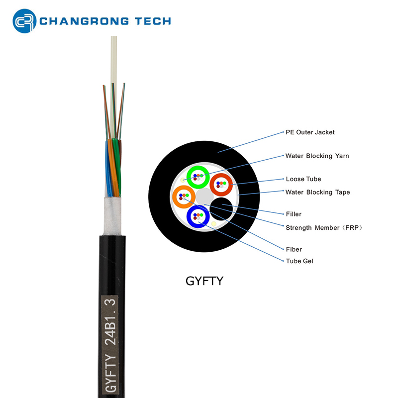 GYFTY 24/48 Core Non-Metallic Non-Armored Cable Underground Duct Fiber Optic Cable