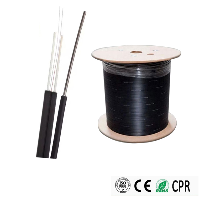 Factory Price FTTH Drop Cable De 1 Hilo Fibra Optica Roll 1 Core 2 Core 4 Core G652D G657A1 1km 2km Optic Fiber Drop Cable