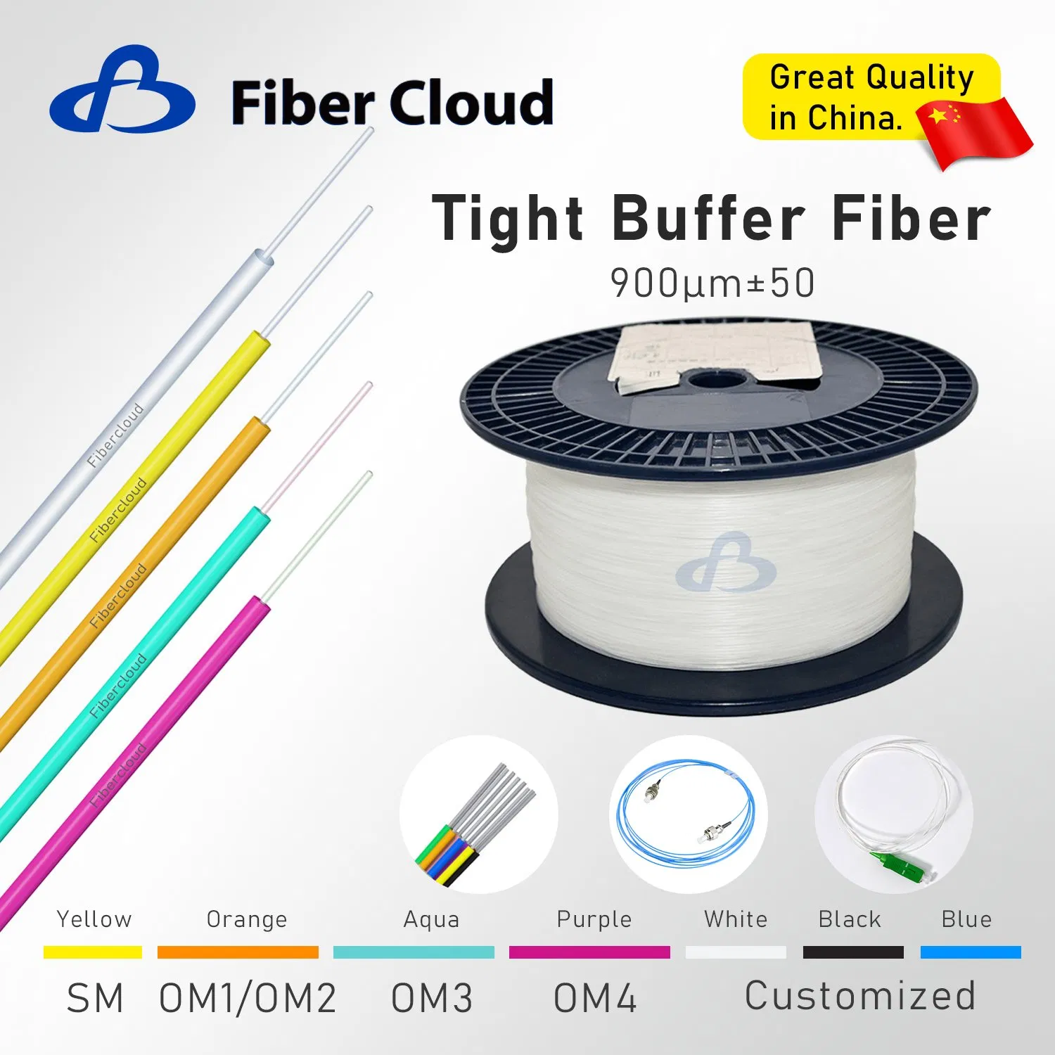 0.9mm TPU Hytrel LSZH G652D G657A2 G657b3 Tight Buffered Optical Fiber Cable