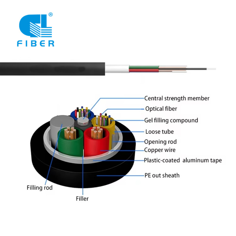 Copper Hybrid Fiber Power Cable Gdta Gdts 6 12 24 Core Fiber Cooper Cable