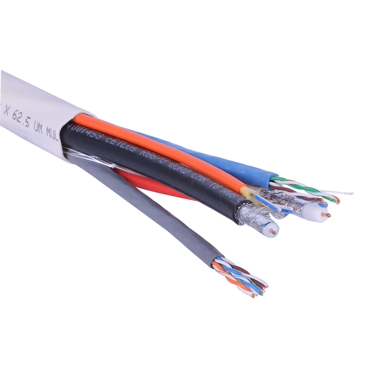 Changbao Hybrid Composite Cable 2 RG6 + 2 Cat5e Multi Mode Fiber Optic Bundled Cable