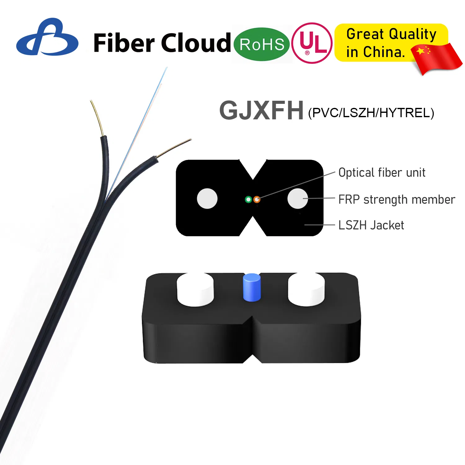 Singlemode Single Core UL LSZH Ofnp Low Friction FTTH Fiber Optic Cable