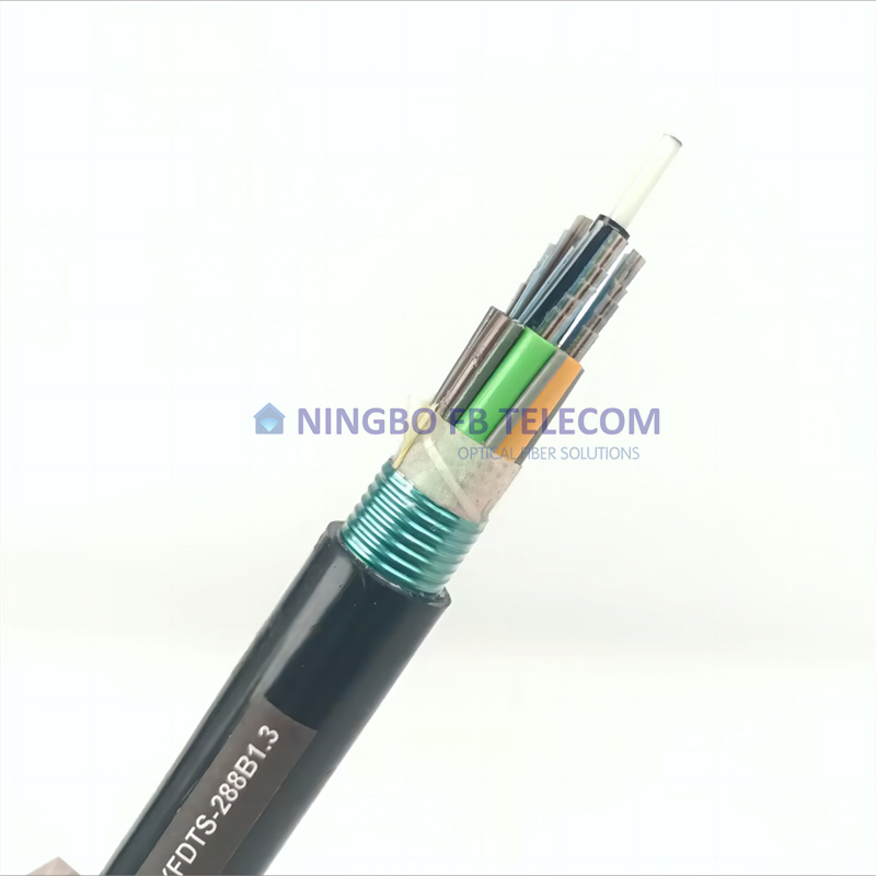 Round Shape Ribbon Cable Gyfdts Optical Fiber Cable with FRP Strength Member
