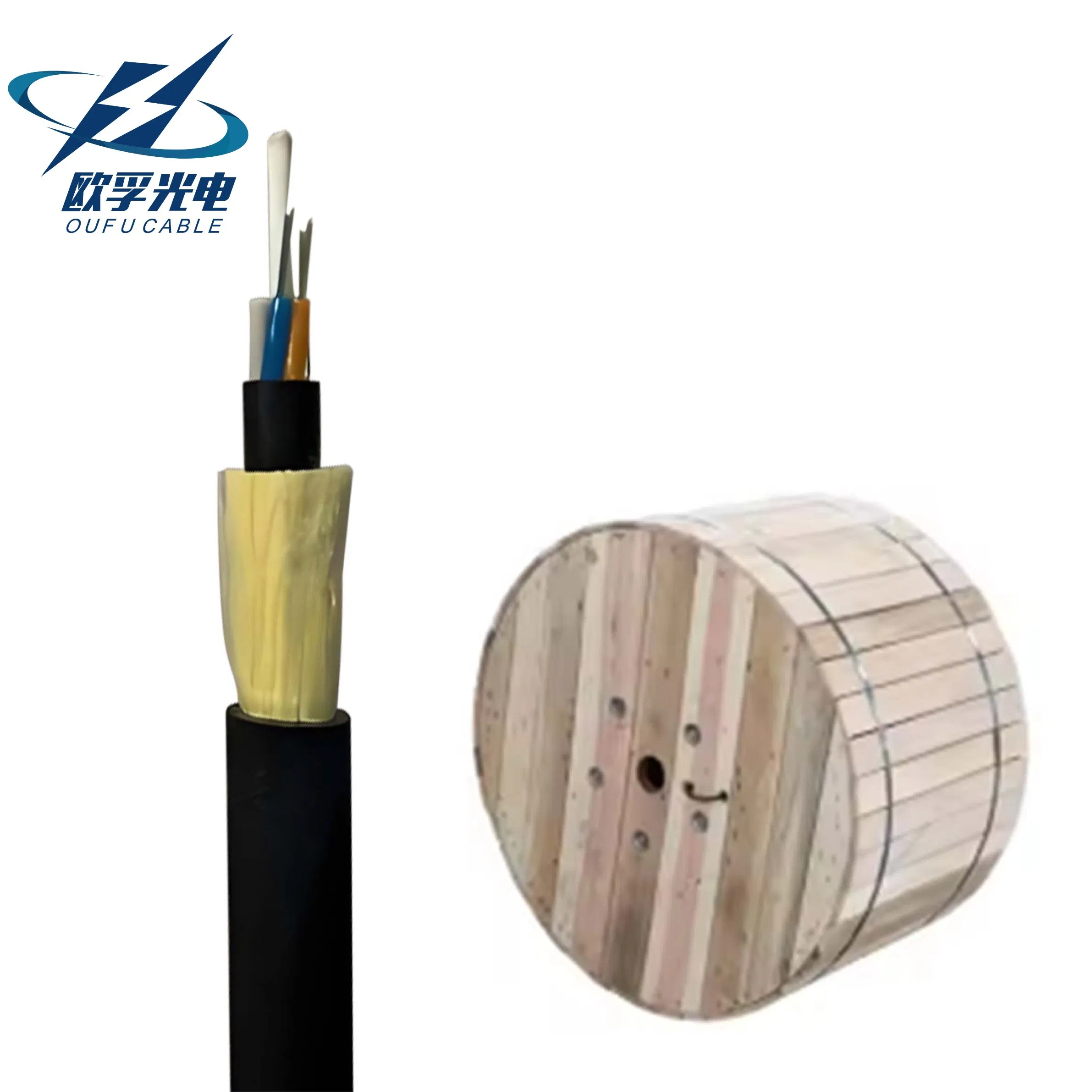 OEM/ODM 1000m ADSS 8 12 24 48 96 144 288 Core Outdoor Aerial Self-Supporting FTTH Drop 100-1500m Span Optical Communication Fiber Optic Cable