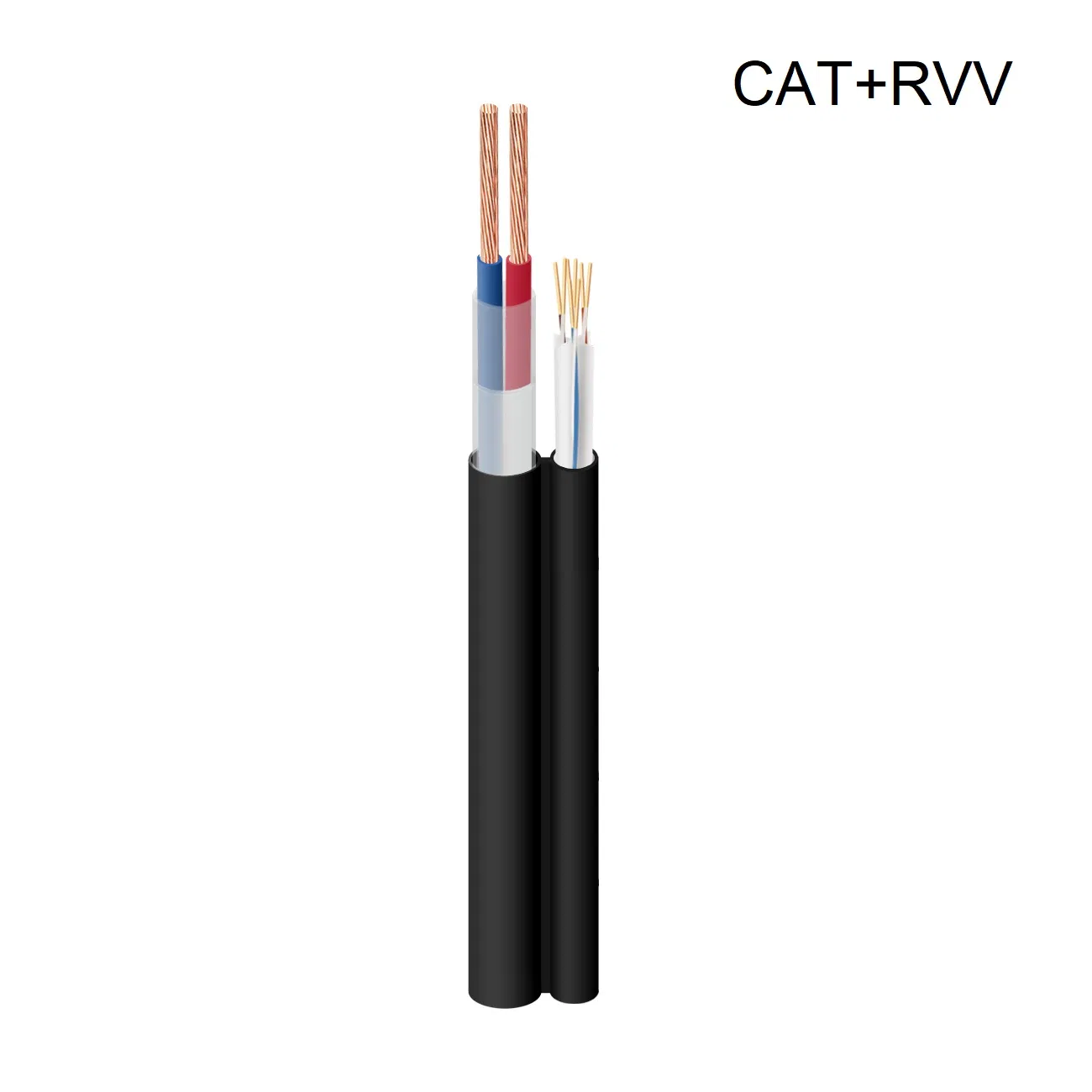 High Quality Optical Power Composite Cable G652D Fiber with 2 Copper PE Sheath Hybrid Cable