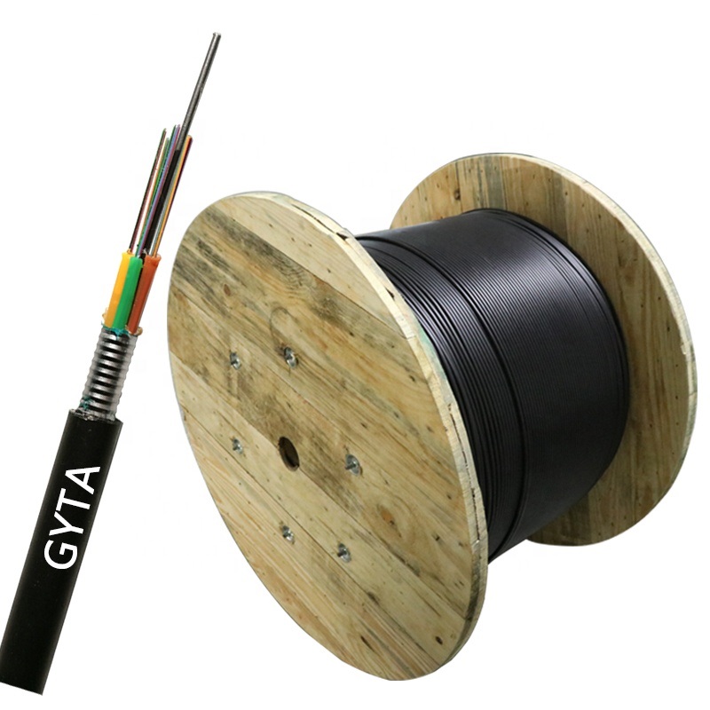 Outdoor Singlemode Aerial Or Duct Use 12 - 288 Cores Armoured Optical Fibre Cord GYTA Fiber Optic Cable