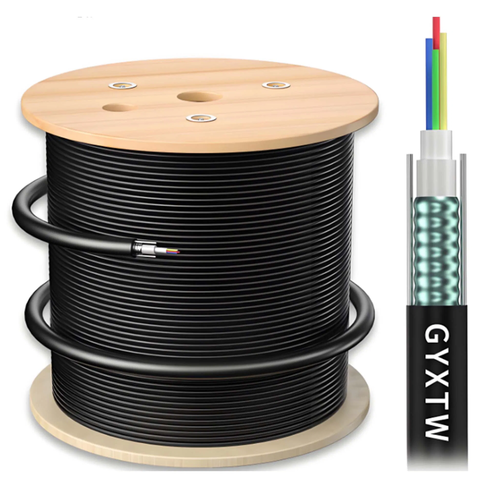 4 Core Single Mode Unitube Light Armored GYXTW Aerial Fiber Optic Cable