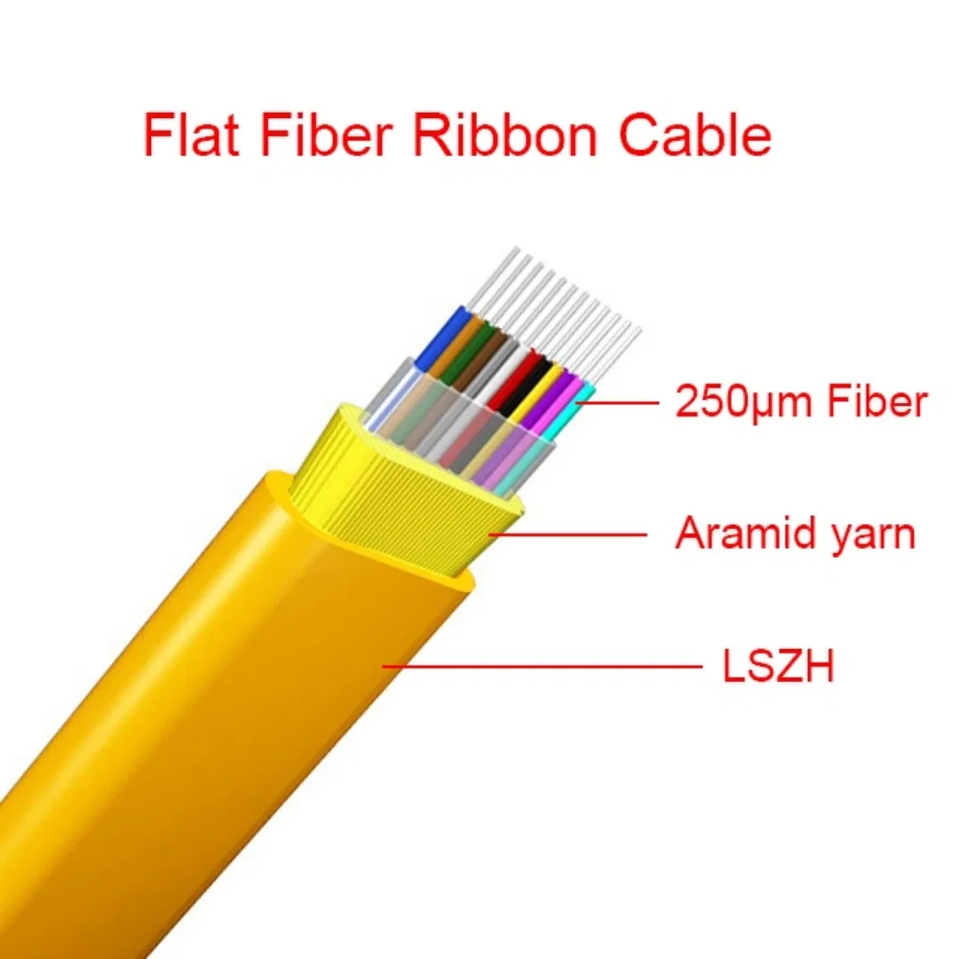 Gjdfb 6 Core PVC Jacket Exactcable Indoor Flat Fiber Ribbon Cable