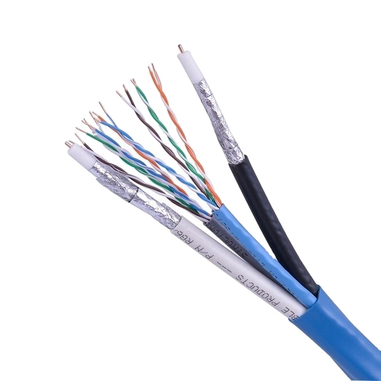 Changbao Hybrid Composite Cable 2 RG6 + 2 Cat5e Multi Mode Fiber Optic Bundled Cable