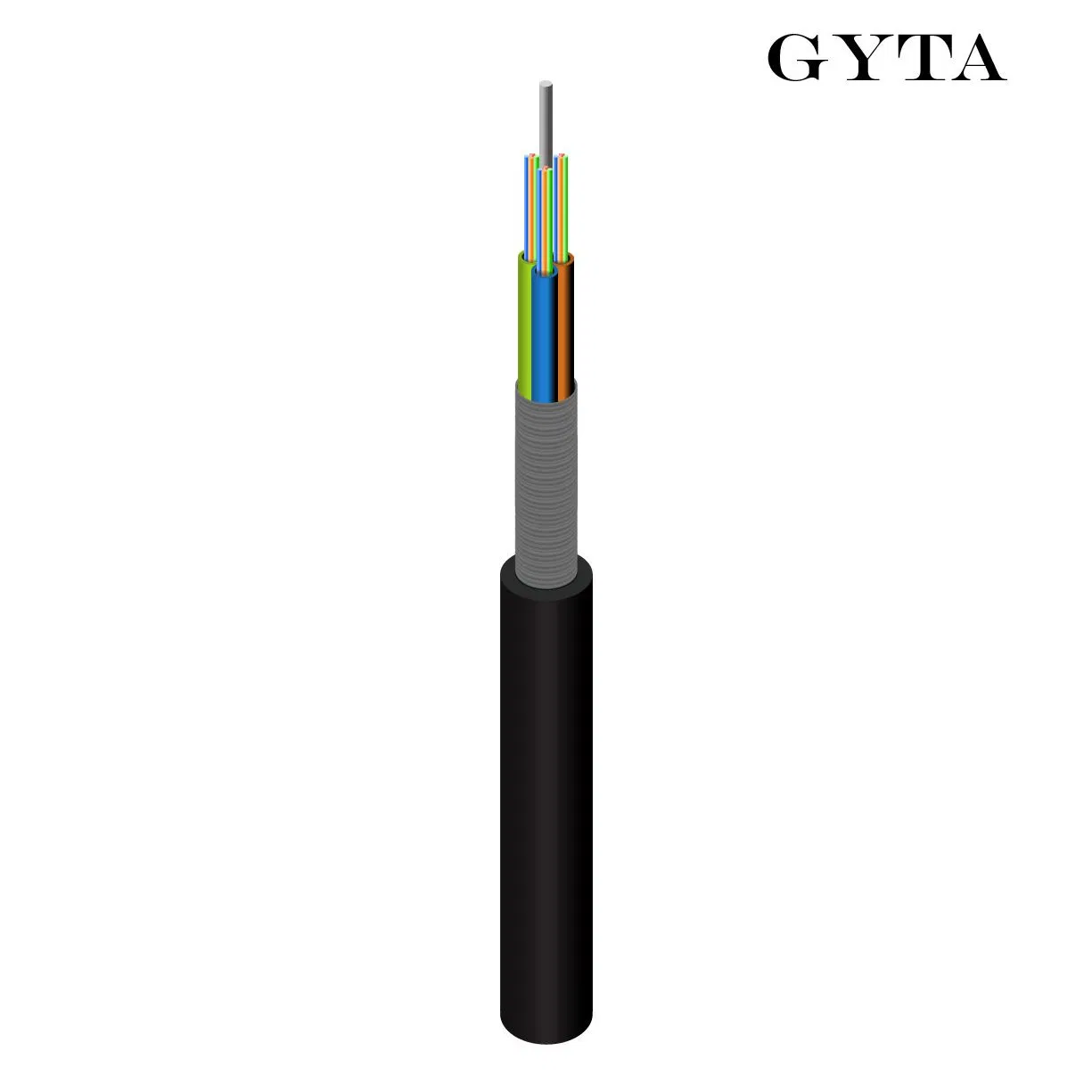 Sm G652D Fiber Aluminum Armored GYTA 48core PE Sheath Fiber Optic Cable