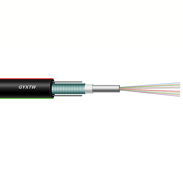 2-24 Core Single Mode G652D Outdoor Optical Fiber Cable GYXTW