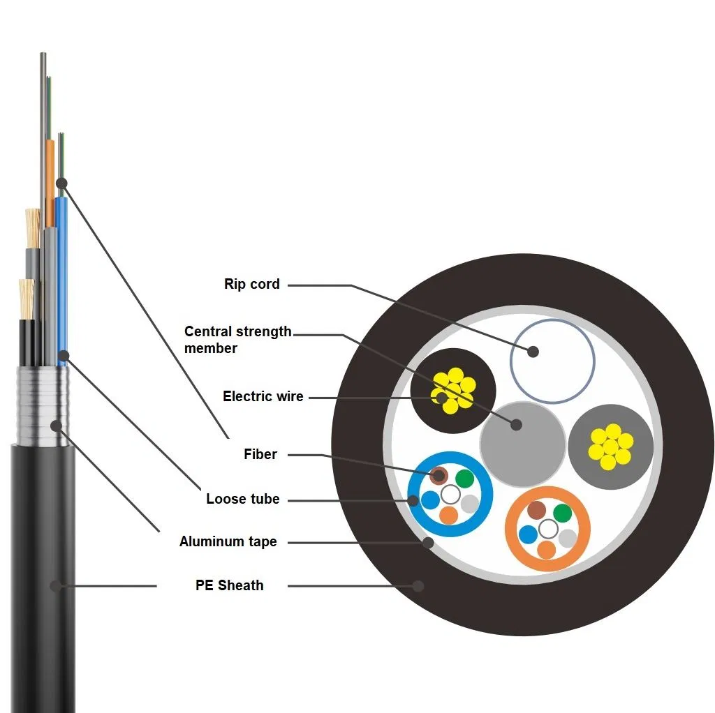 Hybrid Cable Copper Conductor Power Cable with Flat Optical Fiber