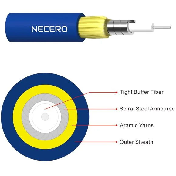 China Supply Indoor Simplex Armored Indoor Multi Core Fiber Optic Cable/Optical Cable/Communication Cable