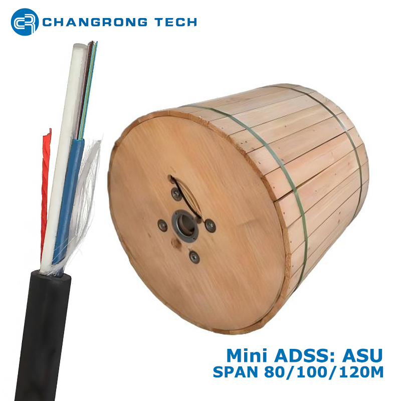 4core/6core/8core/12core Outdoor Span 80/100m Drop Mini ADSS Asu Fiber Optic Cable