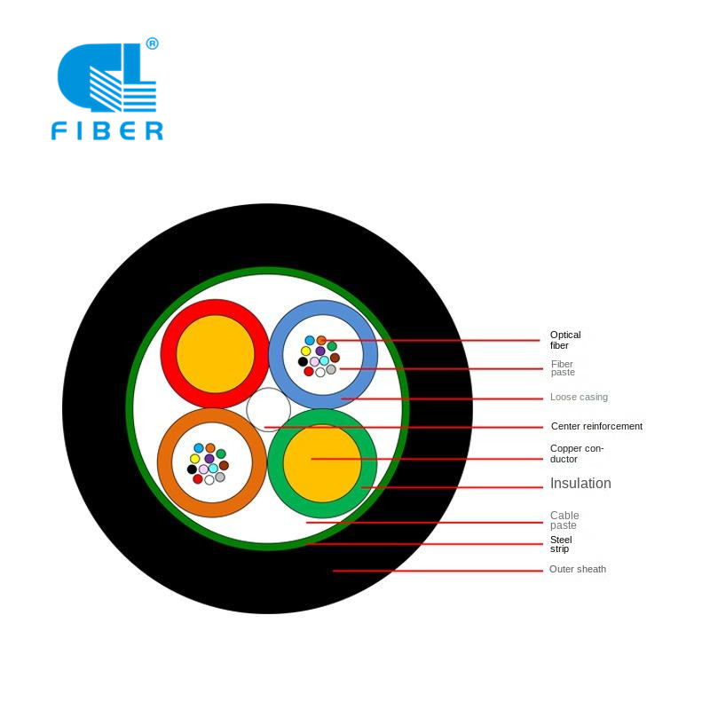 Copper Hybrid Fiber Power Cable Gdta Gdts 6 12 24 Core Fiber Cooper Cable