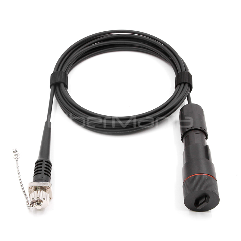 FTTA Outdoor Fiber Optic Patch Cable FPM Duplex LC to ODC 2 Cores Single Mode G657A2 Waterproof IP67 LSZH / OFNR for 4G 5G Base Station RRU Connection