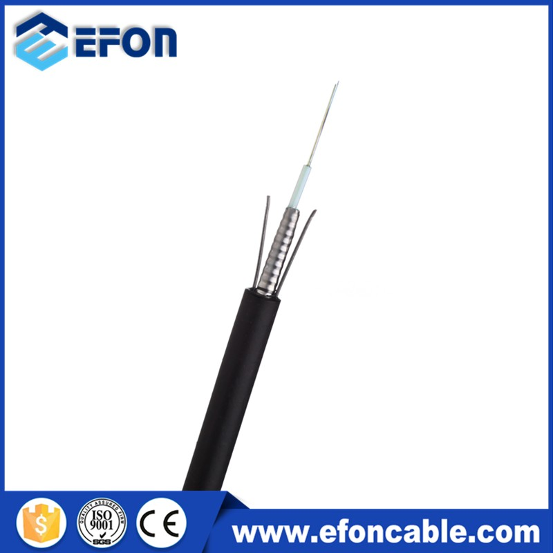 Anti Rodent Underground Cable Steel Tape Armored 2-12 Fibers Unitube Outdoor Fiber Optic Cable GYXTW