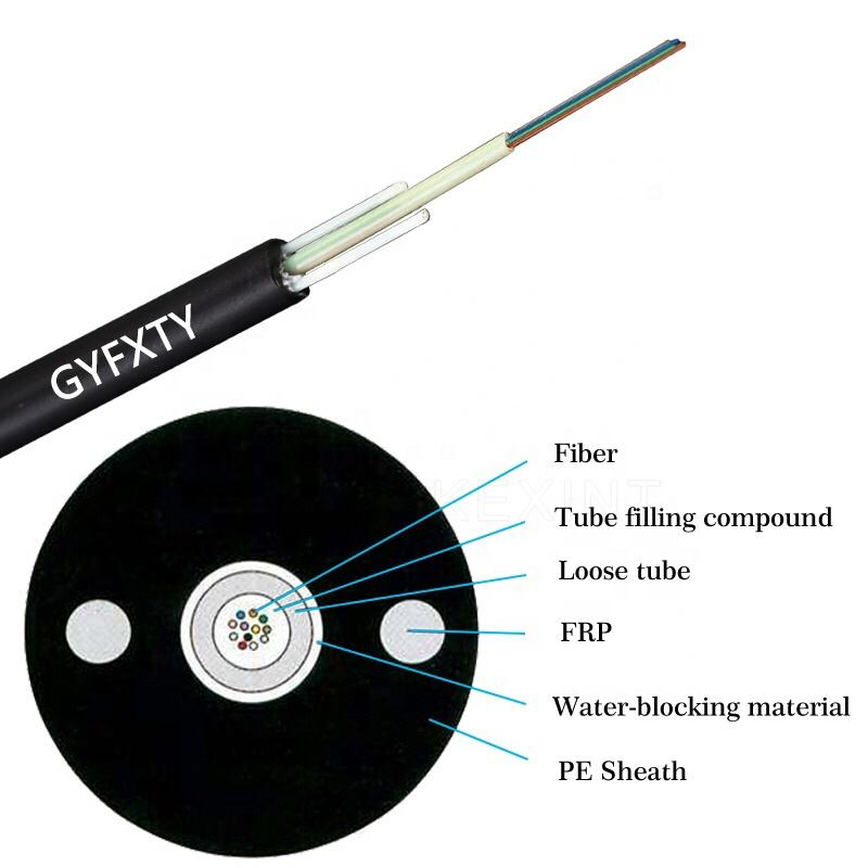 Kexint Outdoor GYFXTY 2-24 Cores Aerial Type Fiber Optic Cable
