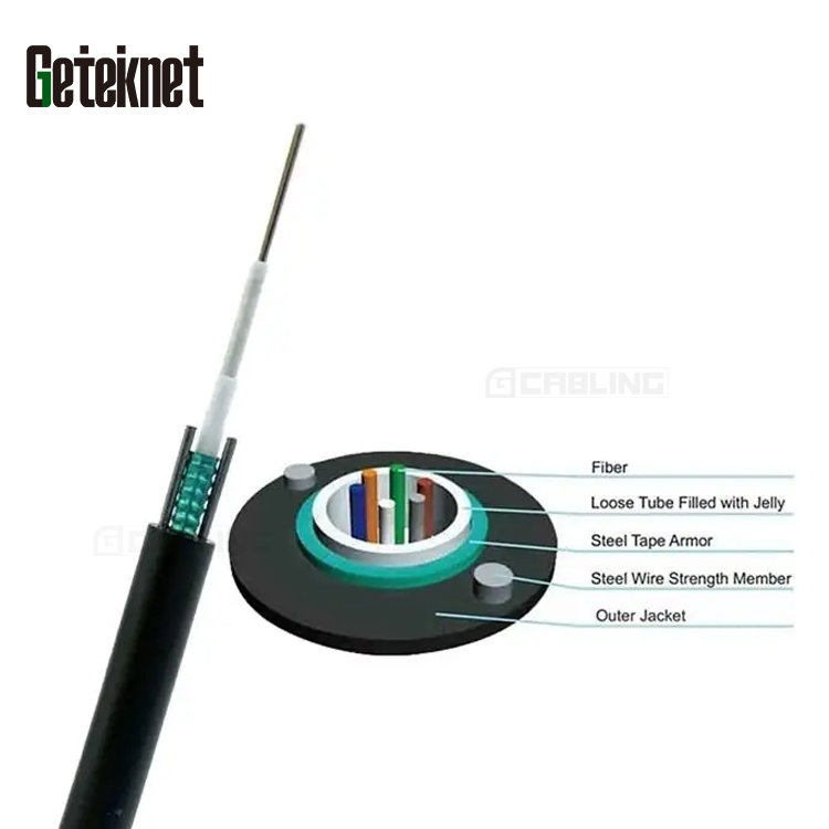 Geteknet OEM ODM FTTH Indoor Outdoor Submarine Plastic GYXTW Fiber Fibre Optic Optical Drop Fiber Cable Drum 0.9mm Cables FTTH
