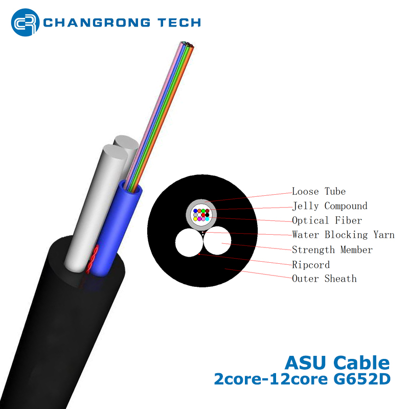 4core/6core/8core/12core Outdoor Span 80/100m Drop Mini ADSS Asu Fiber Optic Cable