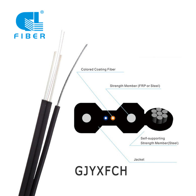 FTTH Fiberhome Yofc Fiber Optical Drop Cable 1 2 4 Core G657A1 Flat Drop Cable 1km 2km Factory Price