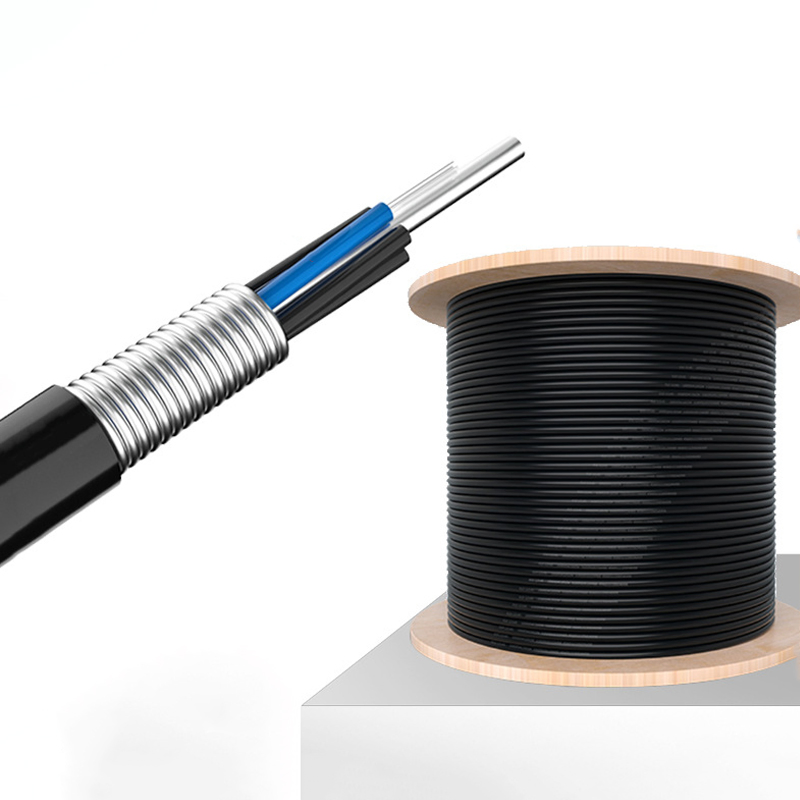 Outdoor Single Mode Armored Fiber Optic Cable GYTA Stranded Loose Tube G652D Communication Pipeline Aerial Use