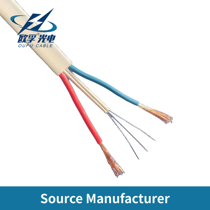 Flat Optical Fiber Cable 1-24 Cores Hybrid Fiber Optic Cable with Copper Power Wires Industrial Power Cable