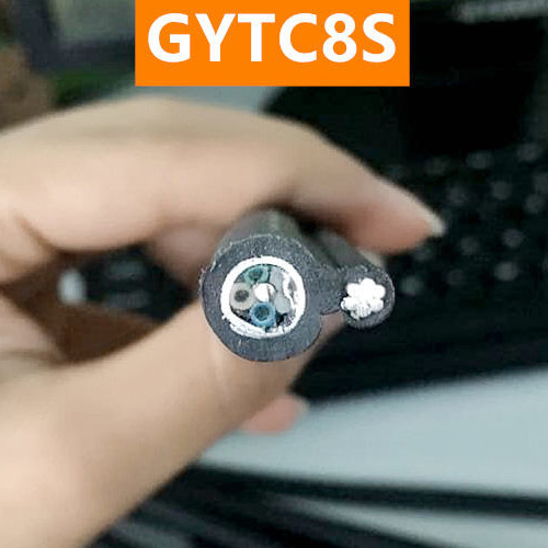 Manufacturer of 4 6 8 12 24 48 96 Core Steel Wires Self-Supporting Aerial Optical Drop FTTH Fiber Optic Cable GYTC8S