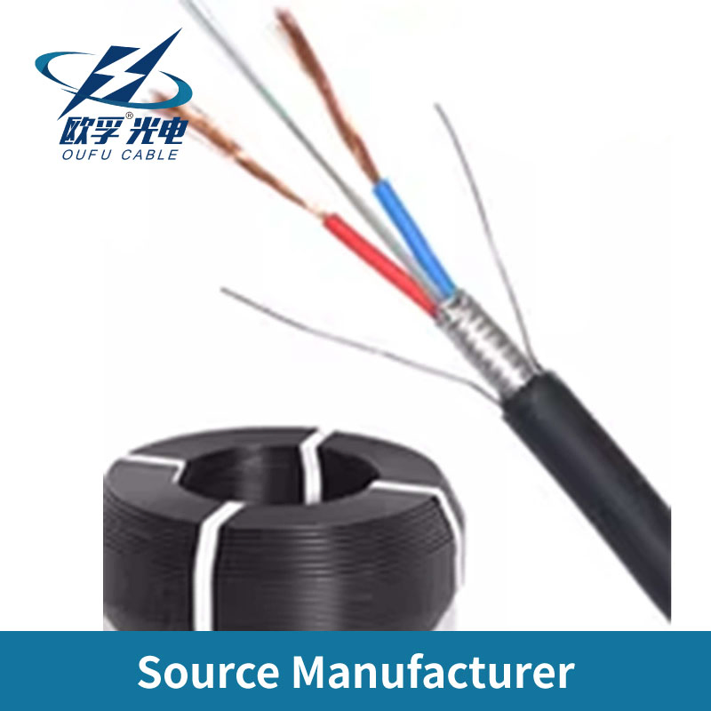 Fttp Fiber and Electric Hybrid Flat Drop 1-24 Core Single Mode Fiber Optic Cable with Copper Wire