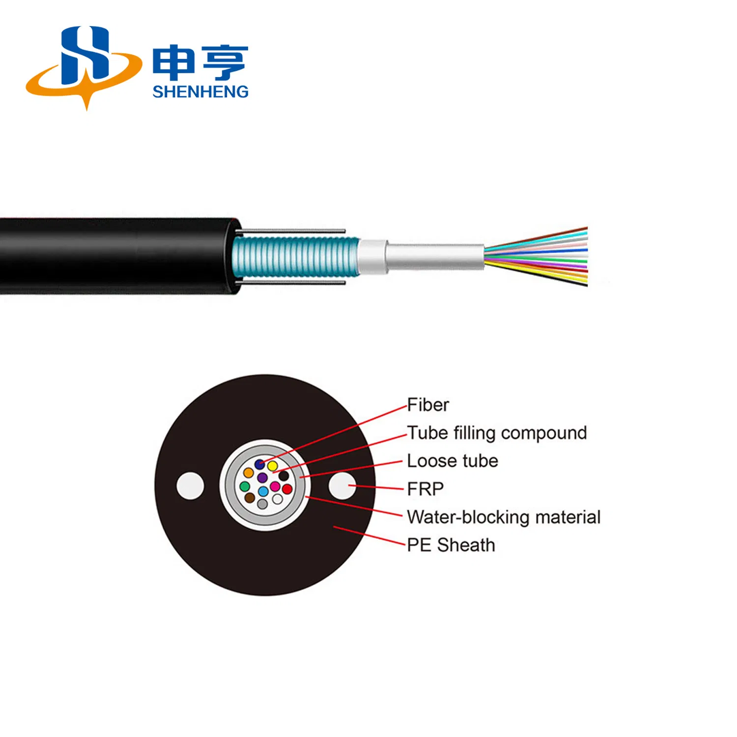 Communication Optical Cable Direct Buried Armored Outdoor 6/8/12/24/48 Cores Fiber Optic Cable