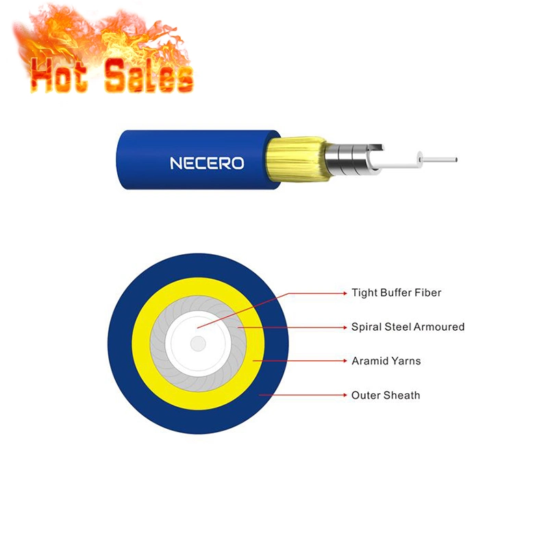 China Supply Indoor Simplex Armored Indoor Multi Core Fiber Optic Cable/Optical Cable/Communication Cable