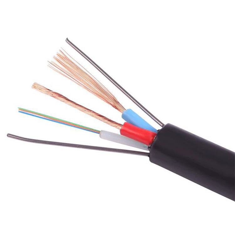 OEM Customized Outdoor Optical Fiber + Power Cable 4 8 12 24 Core Photoelectric Hybrid Communication Cables