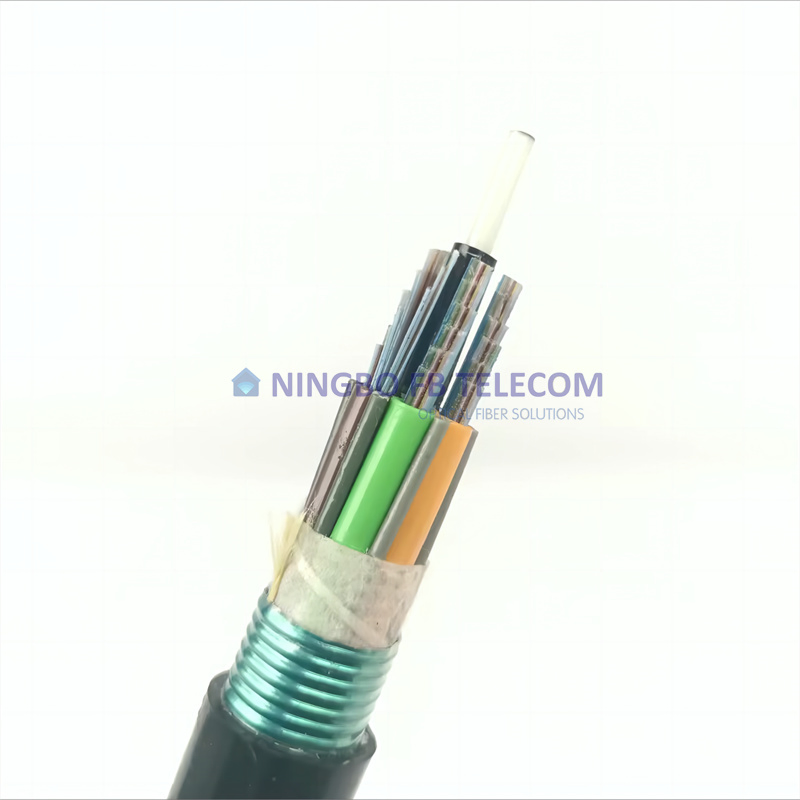 Round Shape Ribbon Cable Gyfdts Optical Fiber Cable with FRP Strength Member