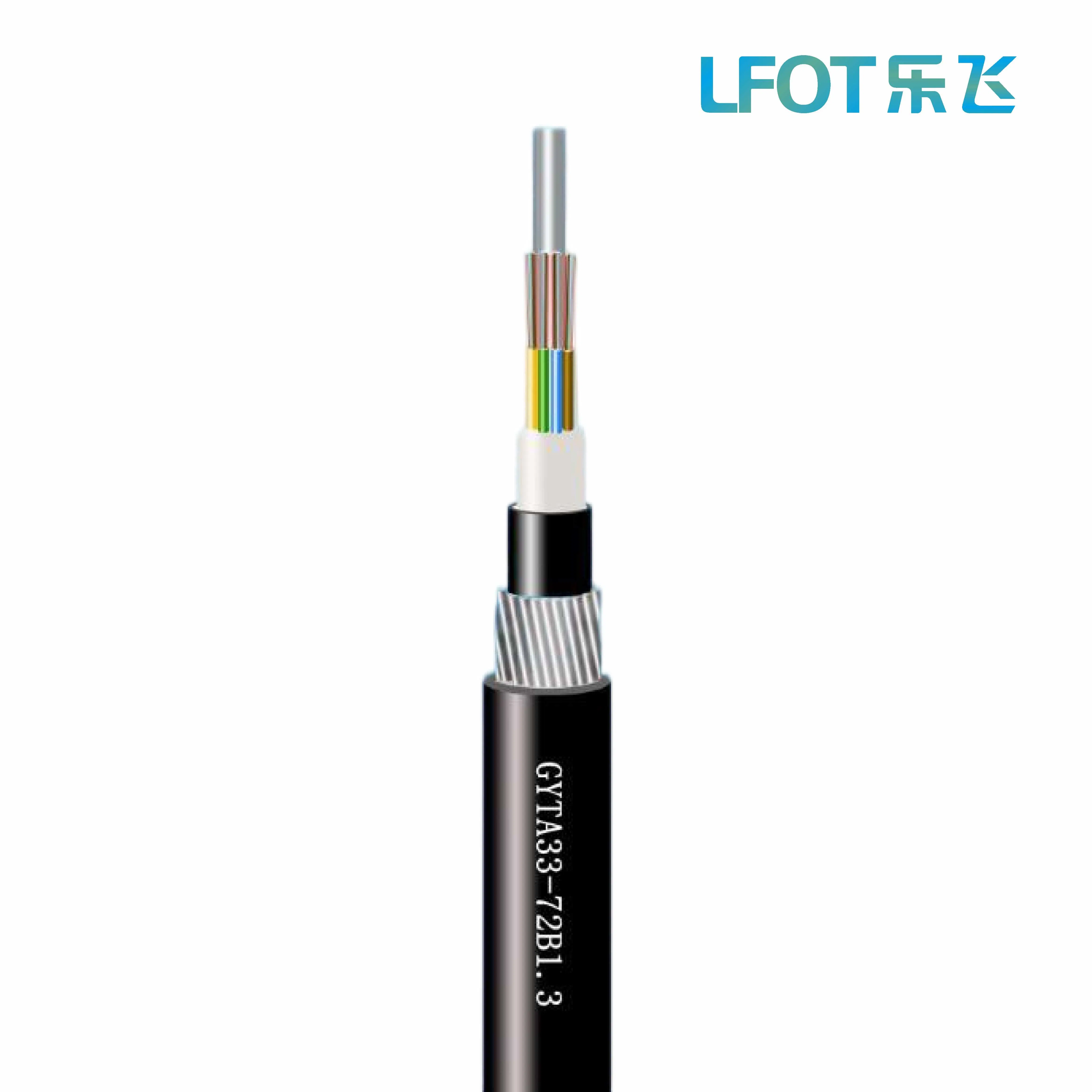 Lfot Outdoor Single Mode Submarine Underground Armoured 12 24 48 96 120 144 240 288 Cores Optical Fiber Cable GYTA33 GYTA43 Fibre Optic Cable