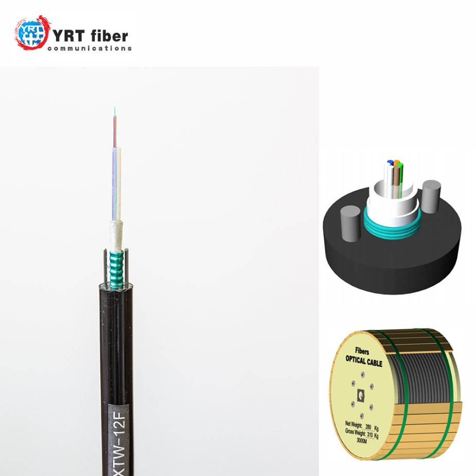 Outdoor Armored Singlemode Fiber Optic Cable with G652D Fiber HDPE Jacket GYXTW with Factory Price
