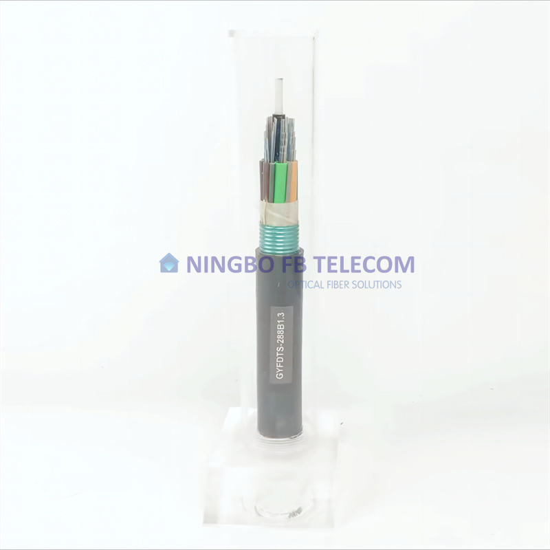 Round Shape Ribbon Cable Gyfdts Optical Fiber Cable with FRP Strength Member