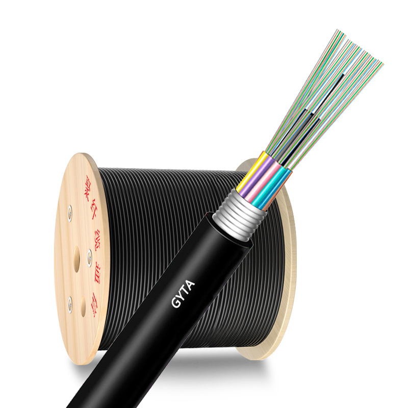 Outdoor Single Mode Armored Fiber Optic Cable GYTA Stranded Loose Tube G652D Communication Pipeline Aerial Use