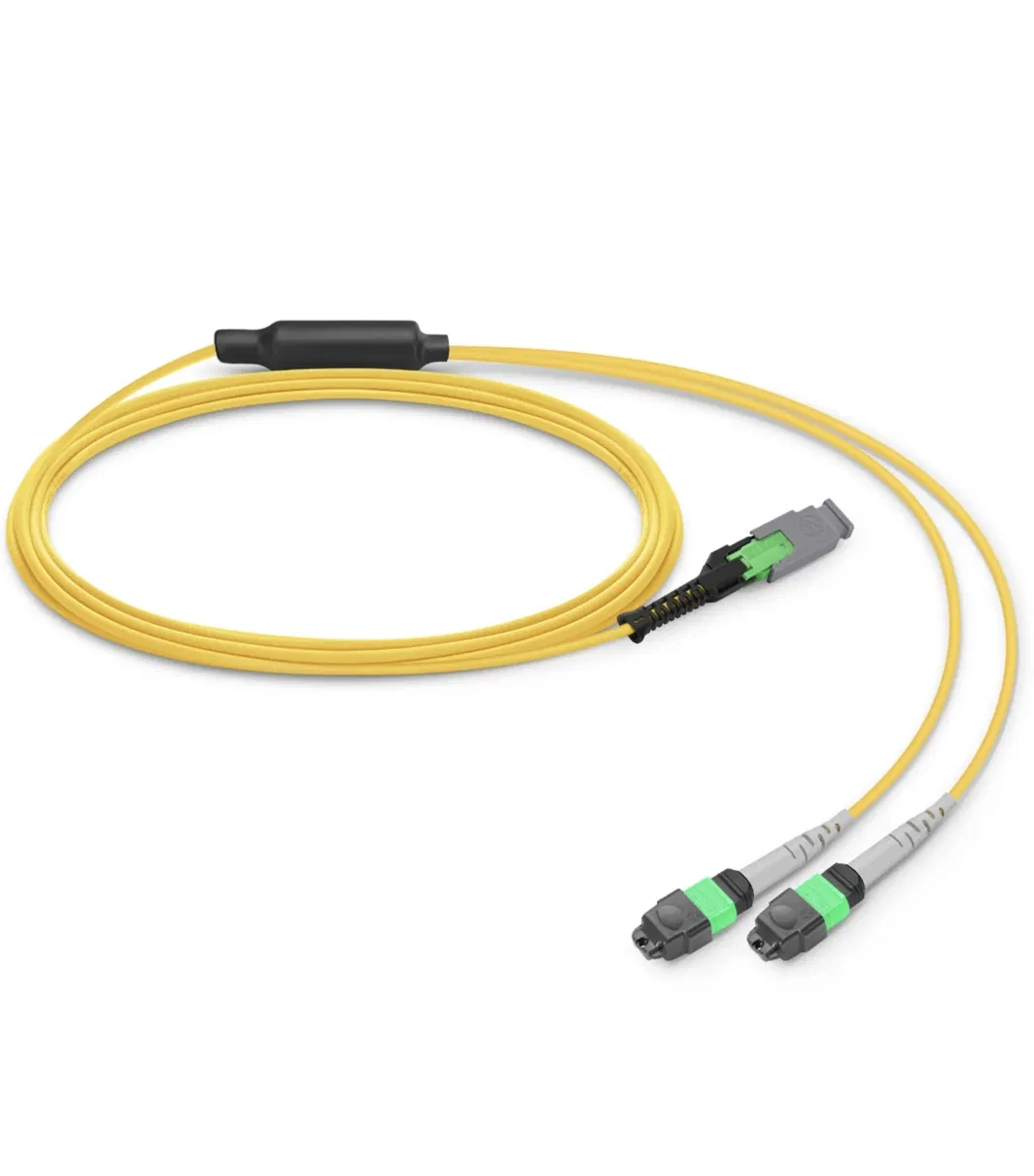 Kexint MMC-16 APC Female to 2 X MTP-8 APC Female 16 Fibers Jumper MMC Breakout Cable