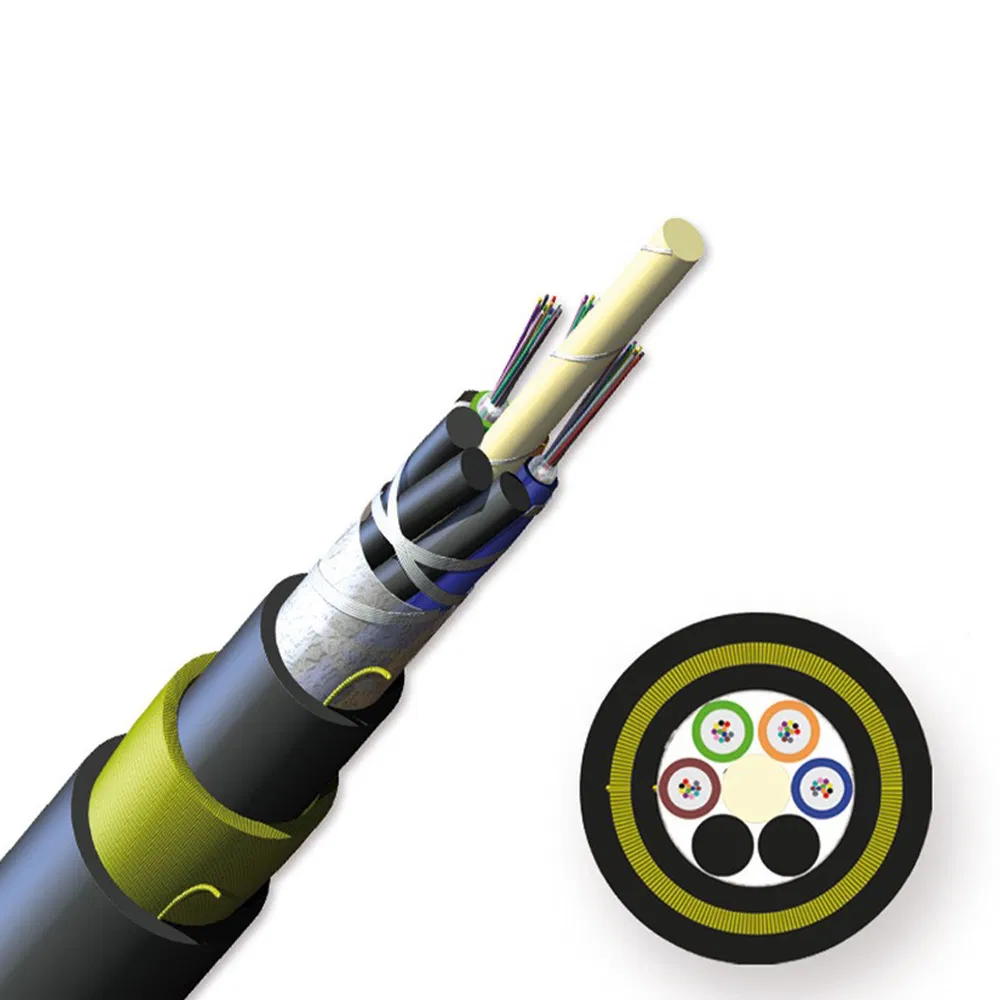 Exactcables G652D ADSS Non-Metal 48 144 Cores for Underground Aerial 6 Core Fiber Optic Single-Mode Single-Jacket Fiber Optic Cable