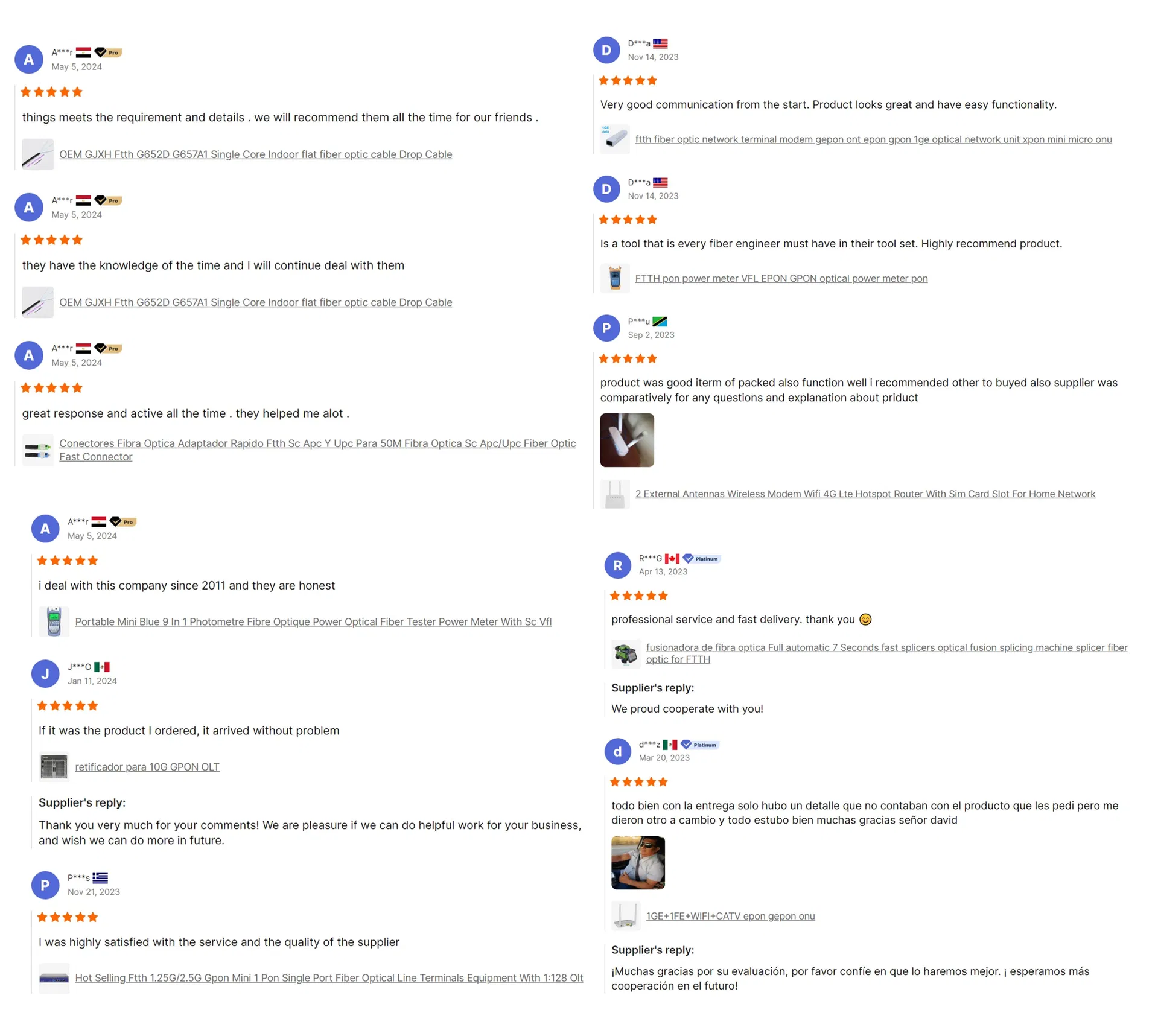 Customer Comments
