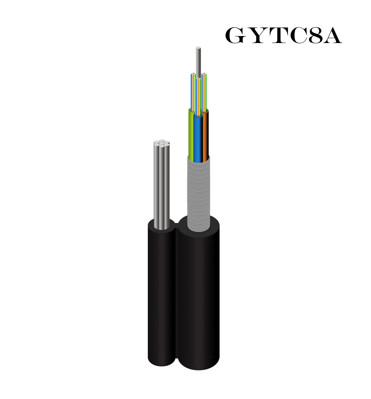 G652D Self-Supporting Armored Aluminum Tape Gytc8a Fig8 Fiber Optic Cable